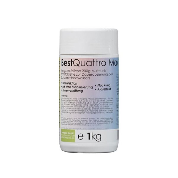 BestQuattro MaxiTabs 5in1 200g Multifunktionstablette 1kg Dose Bestpool 123001 BIOZID