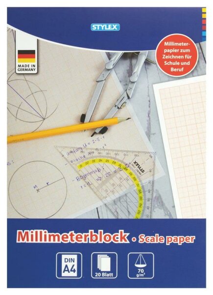 Millimeterpapierblock 20Bl.A4