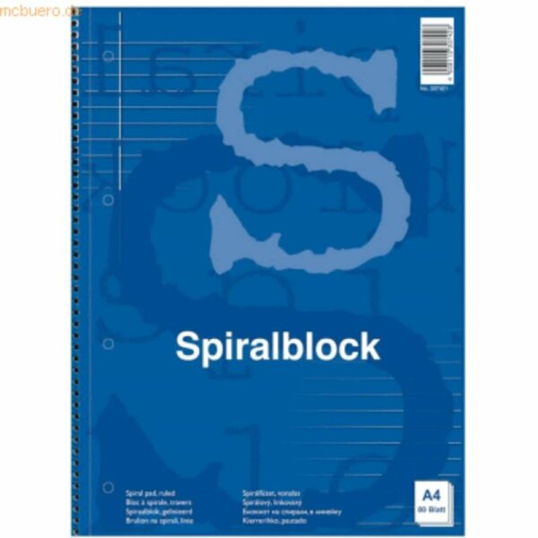 Spiralblock A4 80Bl.lin.R NN