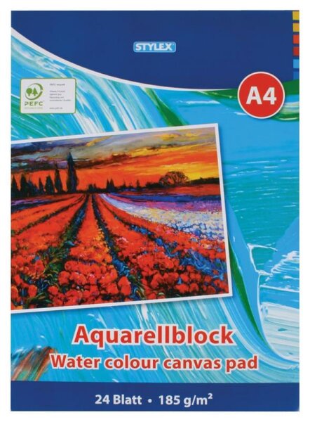 Aquarellblock A4 24 Blatt 185g/m²