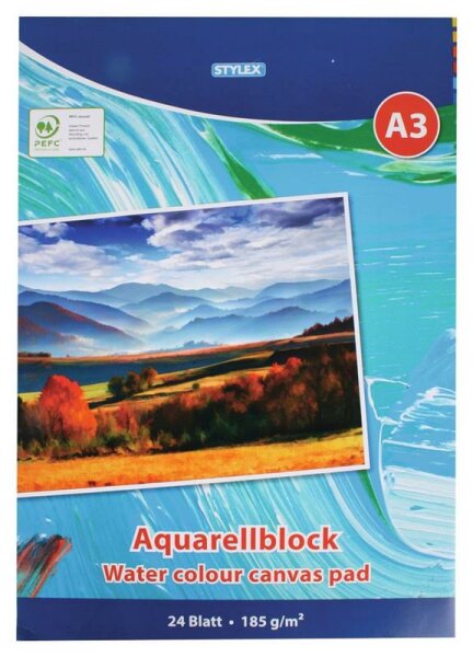 Aquarellblock A3 24 Blatt 185g/m²