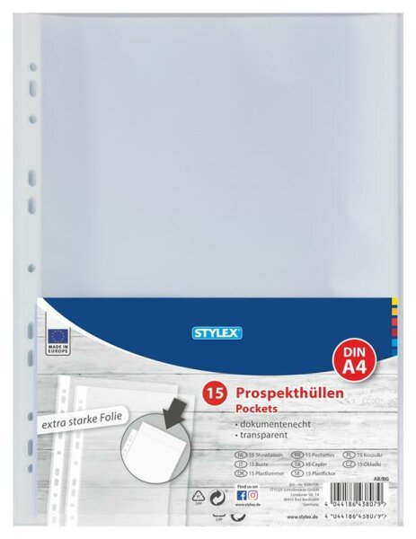 Prospekthüllen 15er stark A4