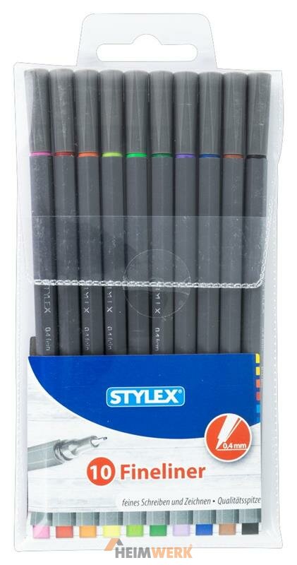 Fineliner 10er Pack Sort.i.Etui 0,4mm