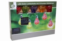 LED Solar-Glühbirnen-Lichterkette 10 bunte...