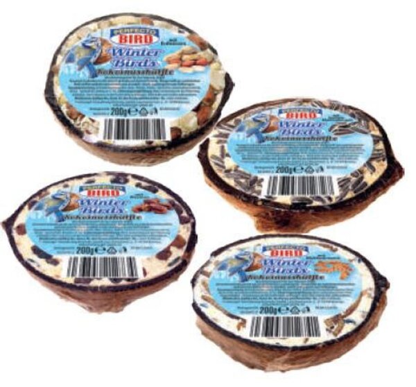Halbe Kokosnuss gefüllt 200g 4f.sort. Perfecto Bird
