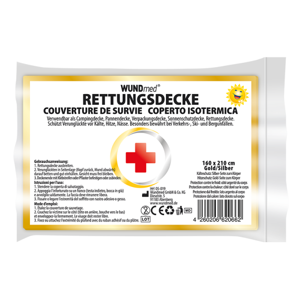 Rettungsdecke 160x210cm Gold-Silber