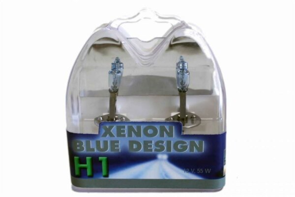 Xenon Blue Design Halogenlampen-Set H1 für Scheinwerfer.55 W bluesilver InterUnion