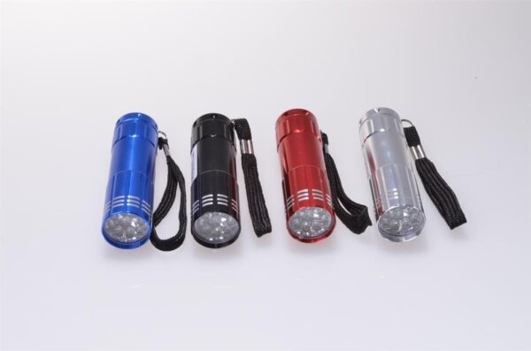 Taschenlampe m.9 LEDs L=9cm