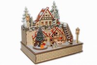 Weihnachtsstadt mit Spieluhr LED 30x21x29,5cm Erzgebirge...