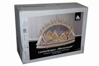 Lichterbogen "Winterstadt" 50x23x36 cm mit Acrylglas-Hintergrundbeleuchtung für Batteriebetrieb+inkl. Trafo für Netzbetrieb