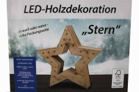 LED-Stern oder Tannenbaum 3D Fensterdeko 35cm braun/weiss zufällige Auswahl