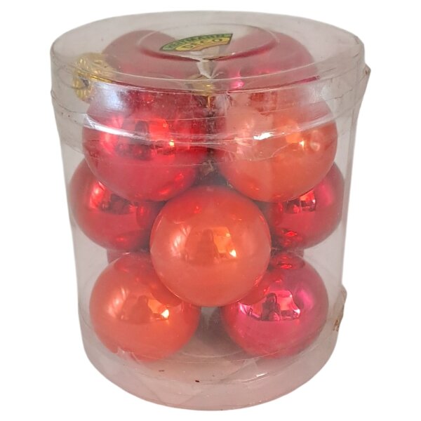 Baumkugeln Mini 12er Glas Ø3cm rot/dunkelrot/bordeaux