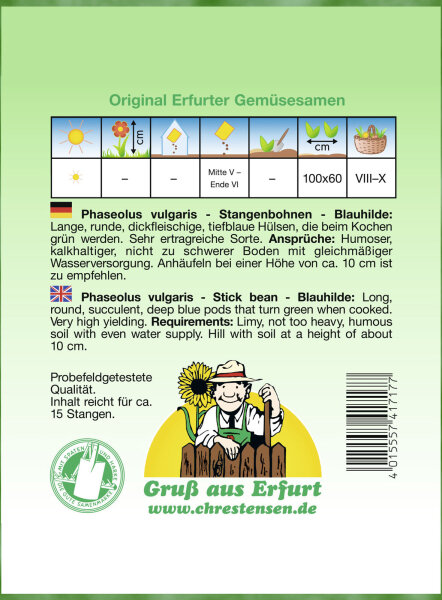 Stangenbohnen Blauhilde PG5