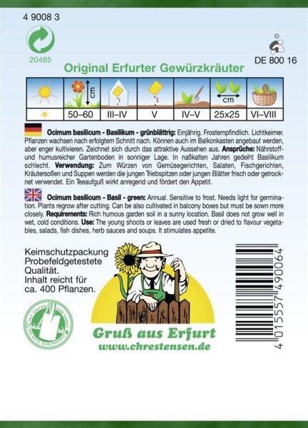 Basilikum mittelgroßbl.grün PG1