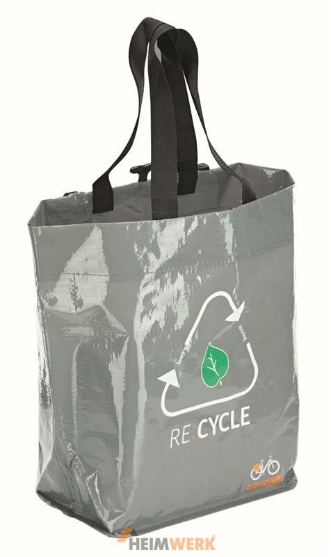 Einkaufstasche 100% recyclebar, bis zu 5 kg, Gepäckträgermontage, faltbar