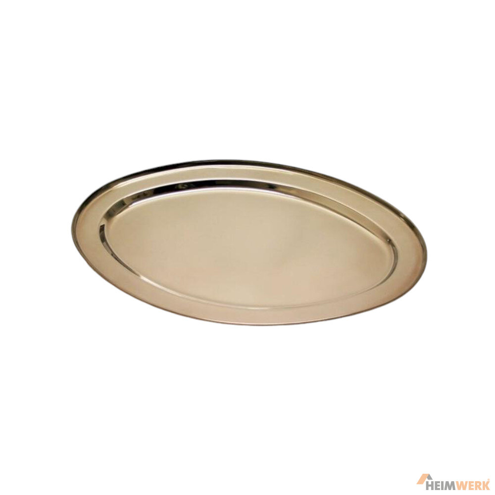 Servierplatte Edelstahl oval 40cm