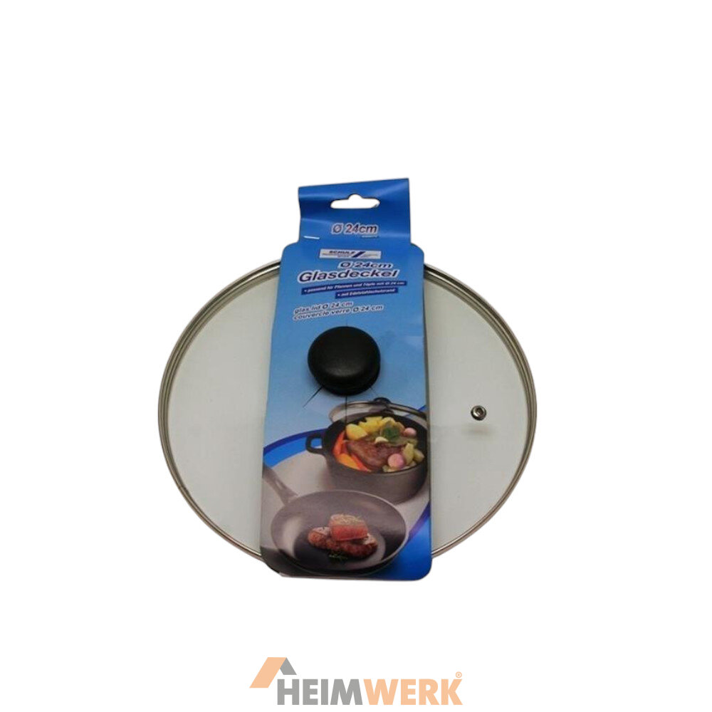 DECOMELODY Glasdeckel Quadratisch 31x31cm - Hitzebeständiger Kochtopf Deckel | Mit Verbrüh Schutz Griff