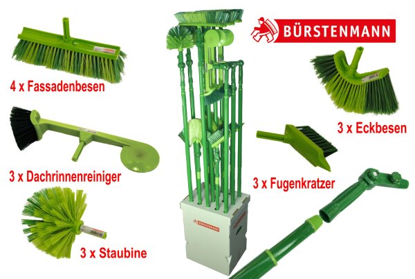 Teleskopreiniger 5f.sort. i.DP mit Gelenkadapter grün Bürstenmann