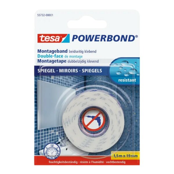 tesa Professional Powerbond Spiegelklebeband 1,5mx19mm