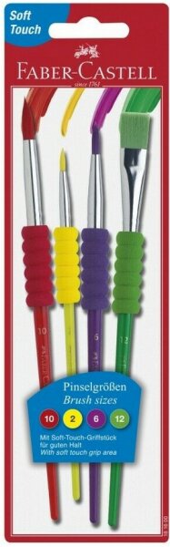 Pinselset 4 tlg. 2+6+10+12 mit Softgriff SB-Karte FABER-CASTELL