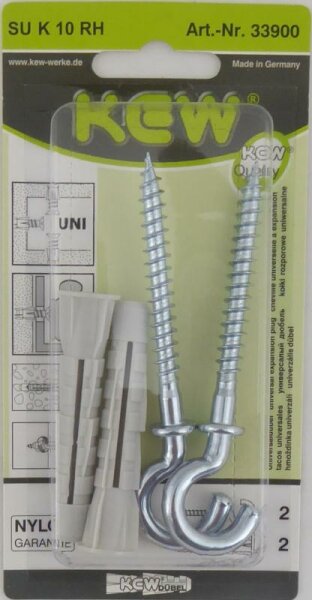 SUPER-Universal-Kragendübel Ø10 2er + Rundhaken 6,8x65/97 m.Beffe 2er