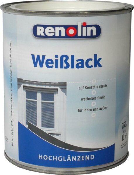 Renolin Weisslack hochglänzend 0,75 Liter