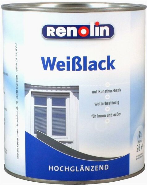Renolin Weisslack hochglänzend 2 Liter