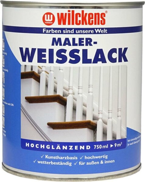 Wilckens Maler Weisslack hochglänzend 0,75 Liter