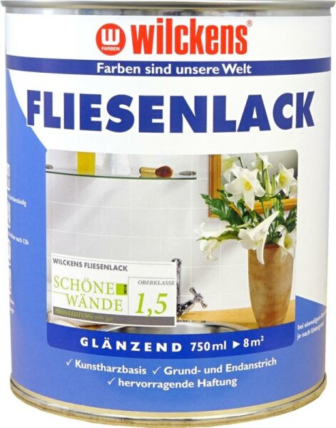 Fliesenlack Weiß glänzend 0,75 Liter Wilckens