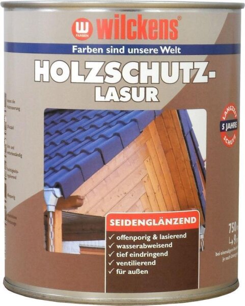 Wilckens Holzschutzlasur Eiche seidenglänzend 0,75 Liter