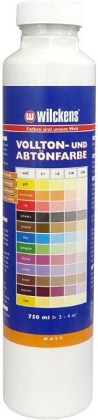 Vollton-und Abtönfarbe Weiß matt 0,75 Liter Wilckens