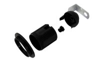 Fassung aus Isolierstoff, schwarz