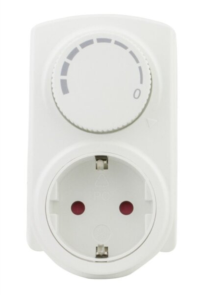 Übergangsstecker, 1-fach mit Dimmer, weiß