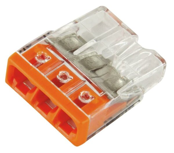 WAGO-Compact-Verbindungsklemme, 3-fach, orange, 25 Stück