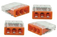 WAGO-Compact-Verbindungsklemme, 3-fach, orange, 100...