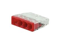 WAGO-Compact-Verbindungsklemme, 4-fach, rot, 25 Stück