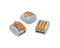 WAGO-Verbindungsklemme, 3-fach, grau, 10 Stück