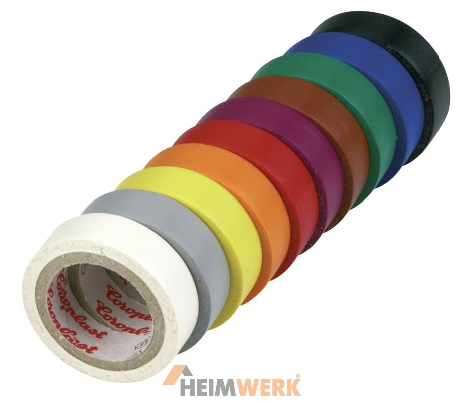 Isolierband Set 6 Farben - PVC Elektroband 17mm X 9m Wasserdicht