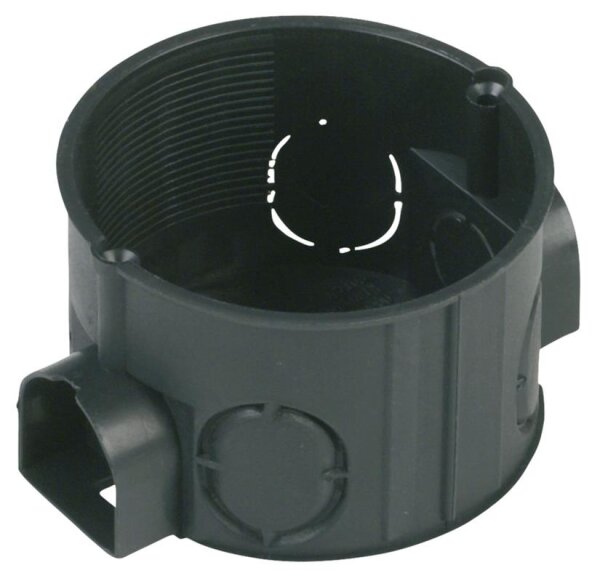 Schalterdose, 25 Stück, 60 mm Ø, 41 mm tief, schwarz