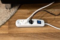 Steckdosenleiste ICE 3-fach mit Schalter weiß-grau