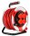 Kabeltrommel 4-fach 25m Stahlblech PROFI IP44  H07RN-F 3G1,5 stahl-rot