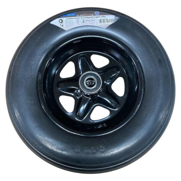 Schubkarrenrad 3.5-8 Vollgummi schwarze/silberne Felge