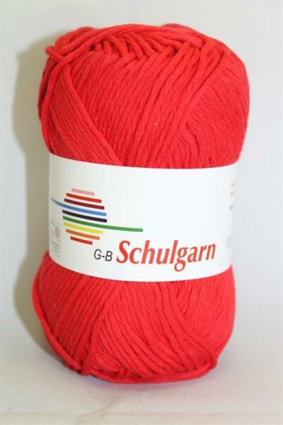 Schulgarn rot 100% Baumwolle 50g 87m Farbe 1030