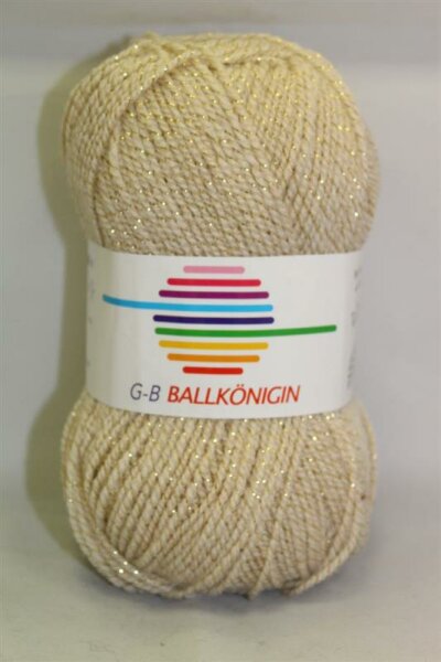 Wolle Ballkönigin natur/gold 96% Polyacryl+4% Polyester 50g 195m Farbe 1012