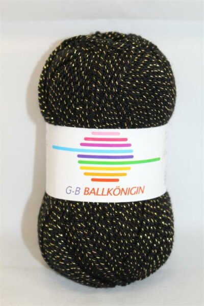 Wolle Ballkönigin schwarz/gold 96% Polyacryl+4% Polyester 50g 195m Farbe 1014