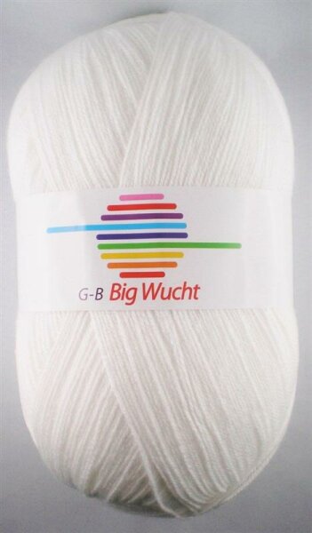 Wolle Big Wucht weiß 100% Polyacryl 400g 1200m Farbe 1010