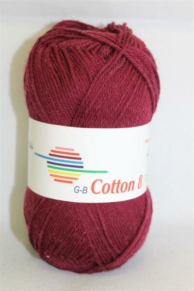 Wolle Cotton 8 bordo 100% Baumwolle 50g 170m Farbe 1860