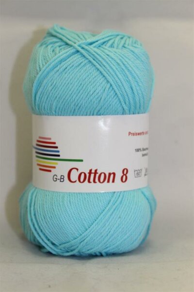 Wolle Cotton 8 eisblau 100% Baumwolle 50g 170m Farbe 1460