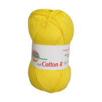 Wolle Cotton 8 gelb 100% Baumwolle 50g 170m Farbe 1470