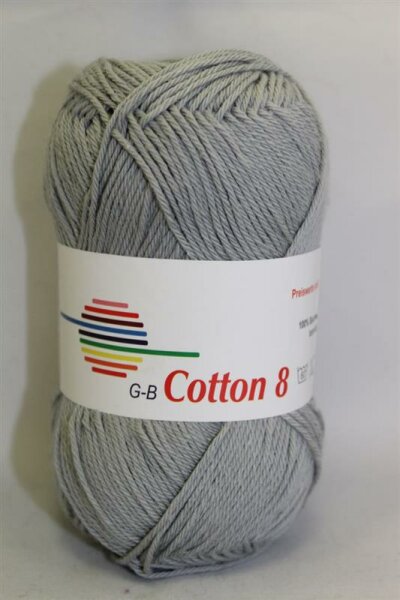 Wolle Cotton 8 grau 100% Baumwolle 50g 170m Farbe 1450